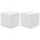Taburet, 2 buc., alb, 30x30x30 cm, piele ecologică