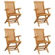 Scaune de grădină pliabile, 4 buc., lemn masiv de tec