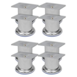 Picioare de canapea rotunde, 8 buc., 60 mm, crom