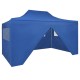 42512 foldable tent pop-up with 4 side walls 3x4,5 m blue