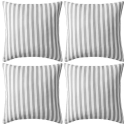 Perne de exterior, 4 buc, imprimeu dungi, 45x45 cm, gri