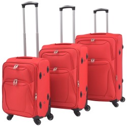 Set trolere din material textil, 3 piese, roșu