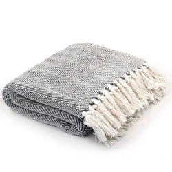 Cuvertură de pat, bumbac, bleumarin, 160x210 cm