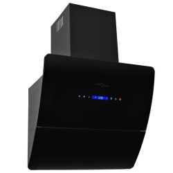 Hotă montată pe perete negru 60 cm oțel inoxidabil 756 m³/h