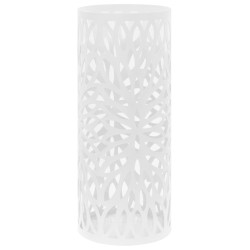 Suport pentru umbrelă, model frunze, oțel, alb