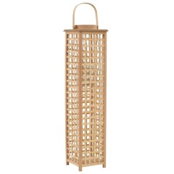 Suport de lumânări suspendat tip felinar, natural, bambus