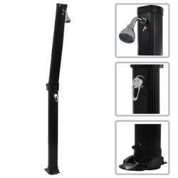 Duș solar pliabil, negru, 214 cm, 23 l