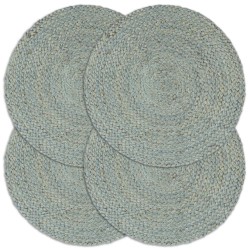 Naproane, 4 buc., verde olive, 38 cm, iută, simplu, rotund