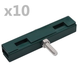 Conector în formă de u grilaj grădină, 10 seturi, verde