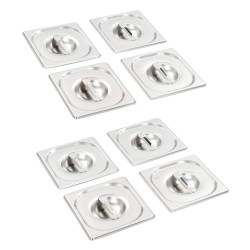 Capace pentru tavă gn 1/6, 8 buc., oțel inoxidabil