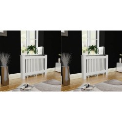 Mască de calorifer, 2 buc., alb, 112 cm, mdf