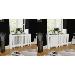 Mască de calorifer, 2 buc., alb, 152 cm, mdf