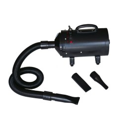 Uscător de păr pentru câini cu 3 duze, negru, 2400 w