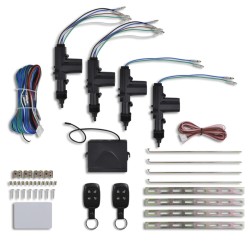 Set închidere ușă auto cu 2 telecomenzi&4 motoare 12v universal
