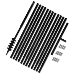 Burghiu de sol cu mâner 80 mm cu tub prelungitor 13 m, oțel