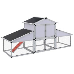 41323 coteț de găini cu zonă de mișcare și repaus aluminiu