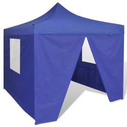 41466 blue foldable tent 3 x 3 m with 4 walls