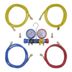 141656 set manometru cu 4 căi, în trusă de scule