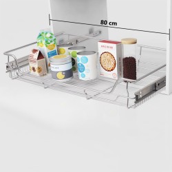 Coșuri din sârmă retractabile, 2 buc., argintiu, 800 mm