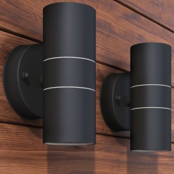 Corp iluminat perete exterior 2 buc, oțel inoxidabil, sus/jos