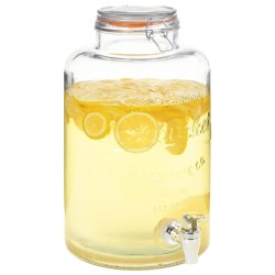 Dozator de apă xxl cu robinet, transparent, 8 l, sticlă