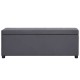 Banchetă cu zonă de depozitare, gri, 116 cm, piele ecologică