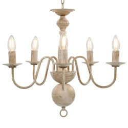 Candelabru antichizat, alb, becuri e14 x 5