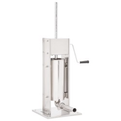 Aparat de umplut cârnați manual, argintiu, 5 l, oțel inoxidabil