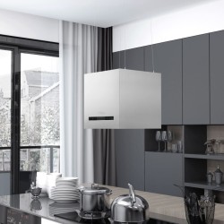 Hotă suspendată insulă lcd senzor tactil 37 cm oțel inoxidabil