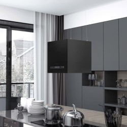 Hotă suspendată insulă, lcd tactil, 37 cm, oțel