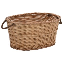 Coș lemne foc mânere de transport natural 56x40x28 cm salcie
