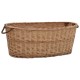 Coș lemne foc cu mânere de transport natural 88x57x34 cm salcie