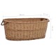 Coș lemne foc cu mânere de transport natural 88x57x34 cm salcie