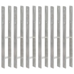 Ancore de gard, 6 buc., argintiu, 7x6x60 cm, oțel galvanizat