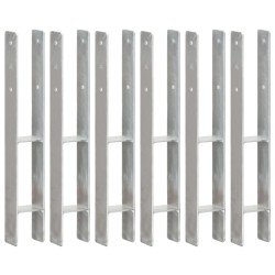 Ancore de gard, 6 buc., argintiu, 8x6x60 cm, oțel galvanizat