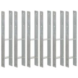 Ancore de gard, 6 buc., argintiu, 9x6x60 cm, oțel galvanizat