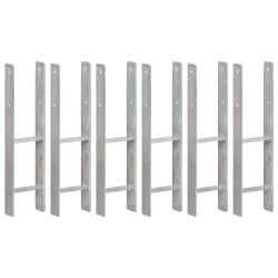 Ancore de gard, 6 buc., argintiu, 14x6x60 cm, oțel galvanizat
