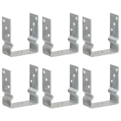 Ancore de gard, 6 buc., argintiu, 12x6x15 cm, oțel galvanizat