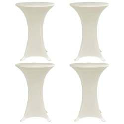 Husă de masă cu picior ø70 cm, 4 buc., crem, elastic
