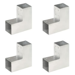 Conectori de grindă, formă l, 4 buc, 81x81 mm, metal galvanizat