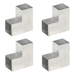 Conectori grindă, formă l, 4 buc, 101x101 mm, metal galvanizat