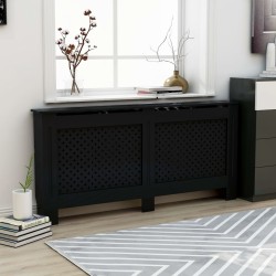Mască de calorifer, negru, 172 x 19 x 81,5 cm, mdf