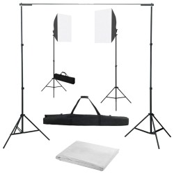 Kit studio foto cu lumini softbox și fundal