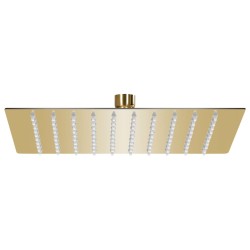 Cap de duș tip ploaie pătrat, auriu, 20x20 cm, oțel inoxidabil