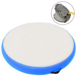 Saltea gimnastică gonflabilă cu pompă albastru 100x100x20cm pvc