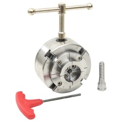 Mandrină pentru lemn, 4 fălci conexiune m33 argintiu 96 mm oțel