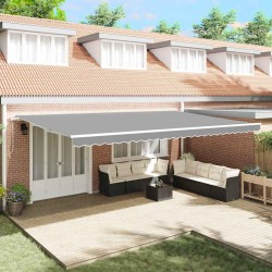 Cadru de copertină alb 600 × 350 cm aluminiu