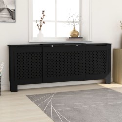 Mască pentru calorifer, negru, 205 cm, mdf