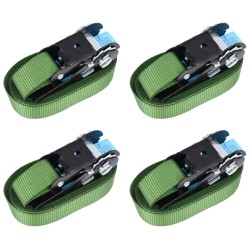 Chingi de fixare cu clichet, 4 buc., verde, 6 m, 800 dan