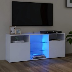 Comodă tv cu lumini led, alb, 120x30x50 cm